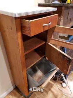 VTG Barber Tattoo Medical Sterilizer Wood Cabinet Shelf Vanity Storage Table