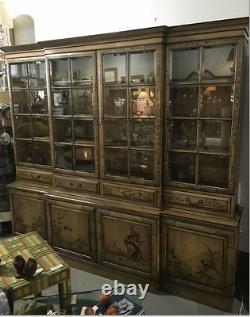 VTG Chinoiserie Breakfront with Hidden Desk Union National Furniture Wall Unit