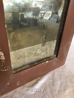 VTG Chocolate 11x23 Wood Wall Mounted Medicine Cabinet Old Cupboard 1550-25B