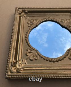 VTG Decorative Salvaged Tin Ceiling Gold 23 SQ. Thick Metal Mirror Old 1613-25B