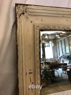 VTG Decorative Salvaged Tin Ceiling Shabby 23 SQ. Tan Metal Mirror Chic 784-25B