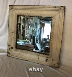 VTG Decorative Salvaged Tin Ceiling Shabby 23 SQ. Tan Metal Mirror Chic 784-25B