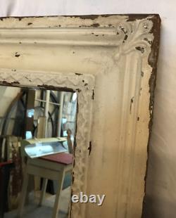VTG Decorative Salvaged Tin Ceiling Shabby 23 SQ. Tan Metal Mirror Chic 784-25B