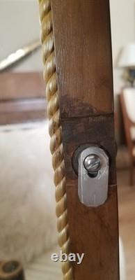 VTG French Louis XV Style Small Demilune Glass Inlaid Curio Display Cabinet READ