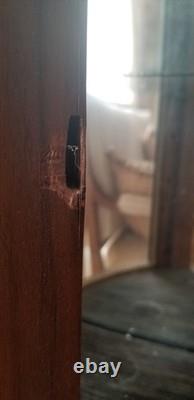 VTG French Louis XV Style Small Demilune Glass Inlaid Curio Display Cabinet READ