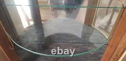 VTG French Louis XV Style Small Demilune Glass Inlaid Curio Display Cabinet READ