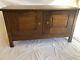 Vtg Low Cabinet Mission Oak Arts & Crafts Style 2 Doors Perfect For Tv
