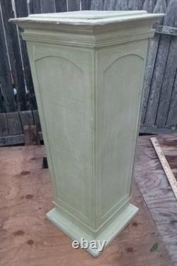 VTG RARE OOAK HAND PAINTED COUNTRY FLORAL CAB. PEDESTAL SOLID WOOD 30x12New