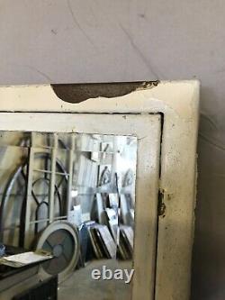 VTG Recessed Medicine Cabinet Beveled Mirror Chrome Sconces Old Metal 613-23B