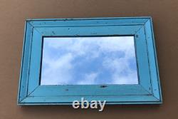 VTG Salvaged 18x27 Shabby Blue 2-Piece Wood 11x20 Mirror Chic Old 1617-25B