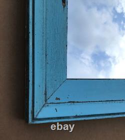VTG Salvaged 18x27 Shabby Blue 2-Piece Wood 11x20 Mirror Chic Old 1617-25B