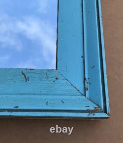 VTG Salvaged 18x27 Shabby Blue 2-Piece Wood 11x20 Mirror Chic Old 1617-25B