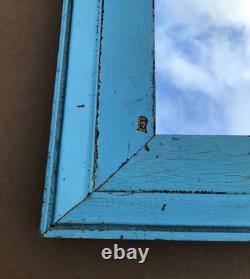 VTG Salvaged 18x27 Shabby Blue 2-Piece Wood 11x20 Mirror Chic Old 1617-25B