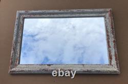 VTG Salvaged 24x37 Shabby White 2-Piece Wood Trim 18x31 Mirror Chic Old 1611-25B