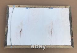 VTG Salvaged 24x37 Shabby White 2-Piece Wood Trim 18x31 Mirror Chic Old 1611-25B