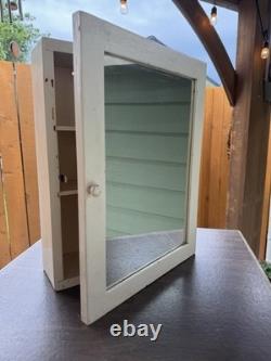 VTG Shabby 16x12 Wood Wall Mounted Medicine Cabinet Mirror Chic Old Cupboard