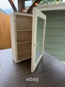 VTG Shabby 16x12 Wood Wall Mounted Medicine Cabinet Mirror Chic Old Cupboard