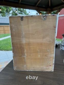 VTG Shabby 16x12 Wood Wall Mounted Medicine Cabinet Mirror Chic Old Cupboard