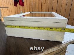 VTG Shabby 16x12 Wood Wall Mounted Medicine Cabinet Mirror Chic Old Cupboard
