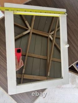 VTG Shabby 16x12 Wood Wall Mounted Medicine Cabinet Mirror Chic Old Cupboard