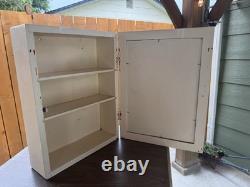 VTG Shabby 16x12 Wood Wall Mounted Medicine Cabinet Mirror Chic Old Cupboard