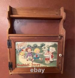 VTG Solid Wood Campbell's Soup Hanging Cabinet Cupboard