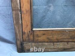 VTG Wood Cabinet Door Face Front Country Cabin Lodge Glass Window Old 1523-23B