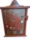Vtg Wood Cabinet Wall Mount 18hanging Herb Spice Hand Painted Primitive Shelf
