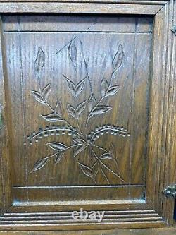 VTG Wood Vanity Cabinet Shelf Towel Bar Wall Hanging Bathroom Carved Antique GUC