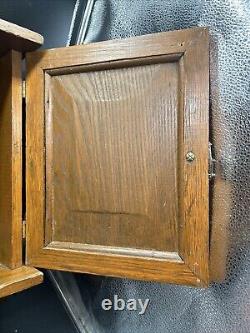 VTG Wood Vanity Cabinet Shelf Towel Bar Wall Hanging Bathroom Carved Antique GUC