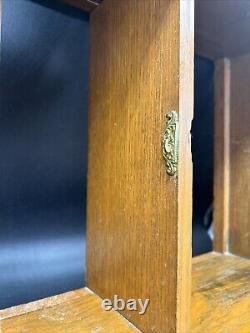 VTG Wood Vanity Cabinet Shelf Towel Bar Wall Hanging Bathroom Carved Antique GUC