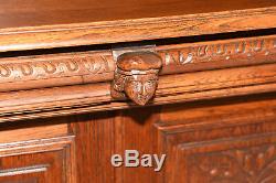 Value Priced Pair of French Renaissance Cabinets, Nice Carvings, Oak, 1920's