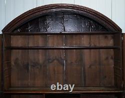 Very Rare Circa 1740 Continental Arched Top Oak Dresser Cupboard Cabinet Drawers