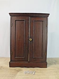 Victorian Antique Miniature Wardrobe Cabinet in Walnut w Original Finish