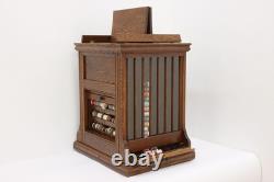 Victorian Antique Oak Roll Top General Store Spool Cabinet #56086