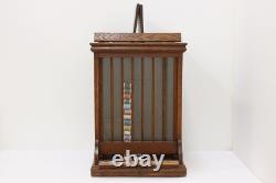 Victorian Antique Oak Roll Top General Store Spool Cabinet #56086