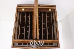 Victorian Antique Oak Roll Top General Store Spool Cabinet #56086
