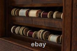 Victorian Antique Oak Roll Top General Store Spool Cabinet #56086