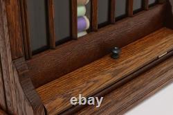 Victorian Antique Oak Roll Top General Store Spool Cabinet #56086