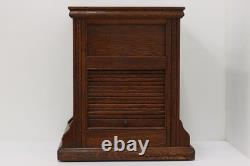 Victorian Antique Oak Roll Top General Store Spool Cabinet #56086
