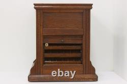 Victorian Antique Oak Roll Top General Store Spool Cabinet #56086