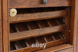 Victorian Antique Oak Roll Top General Store Spool Cabinet #56086