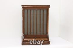 Victorian Antique Oak Roll Top General Store Spool Cabinet #56086