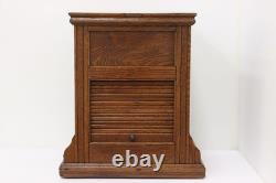 Victorian Antique Oak Roll Top General Store Spool Cabinet #56086