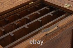 Victorian Antique Oak Roll Top General Store Spool Cabinet #56086