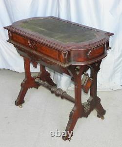 Victorian Antique Walnut Sewing Table Storage Cabinet