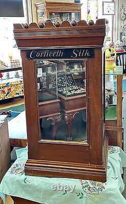 Victorian Corticelli Silk General Store Walnut Spool Cabinet
