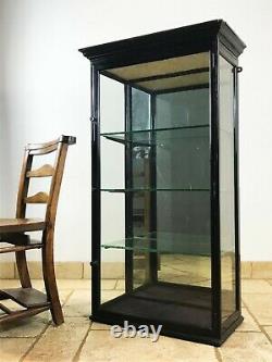 Victorian Ebonised Mirror Back Shop Display Cabinet. Circa1890s