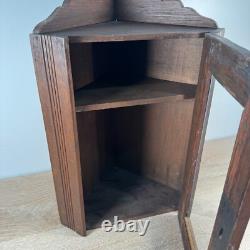 Victorian Farmhouse Antique Oak Medicine or Jewelry Chest Corner 19 Tall
