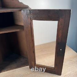 Victorian Farmhouse Antique Oak Medicine or Jewelry Chest Corner 19 Tall